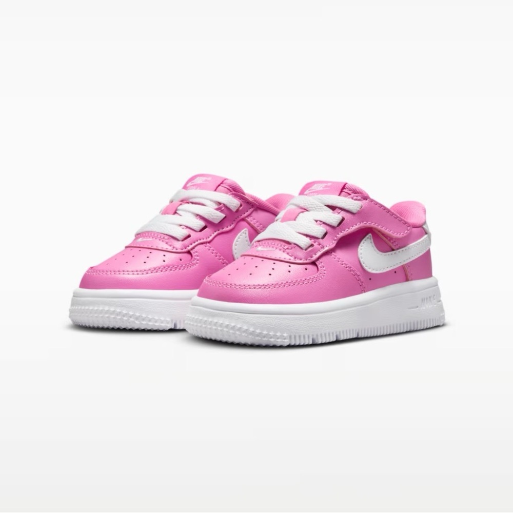 Nike Force 1 Low EasyOn Baby/Toddler Pink and White Low-Top Sneakers Size 6c - Picture 10 of 11
